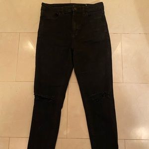 Black Denim, Ripped Knees, American Eagle: Size 8